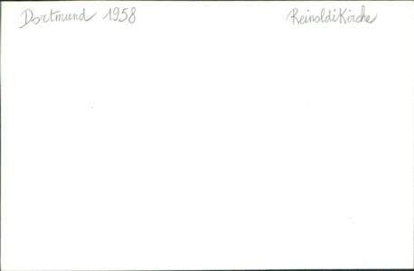 Adressseite der Ansichtskarte Dortmund, Reinoldikirche, Straßenbahn Linie 21, Echtfoto, Abzug ca. 1970er Jahre, Format ca. 13,5 x 9,5 cm