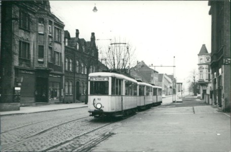 Alte Ansichtskarte Dortmund-Wickede, Straßenbahn Linie 19 Dortmund Hbf., Echtfoto, Abzug ca. 1970er Jahre, Format ca. 13,5 x 9,5 cm