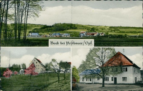 Alte Ansichtskarte Buch (Postbauer-Heng), Mehrbildkarte mit Gasthaus Holzammer