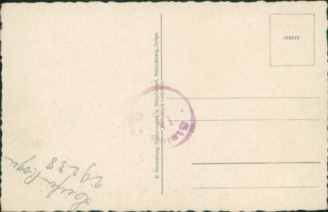 Adressseite der Ansichtskarte Schloßberg / Dobrowolsk, Adolf Hitler-Straße