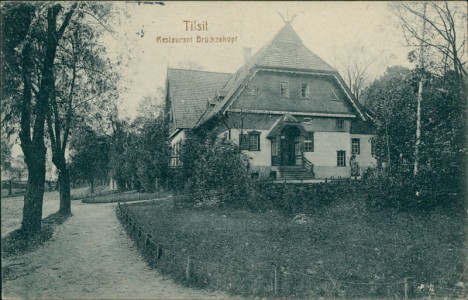Alte Ansichtskarte Tilsit / Sowjetsk, Restaurant Brückenkopf