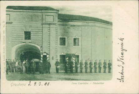Alte Ansichtskarte Graudenz / Grudziądz, Feste Courbière - Niedertor