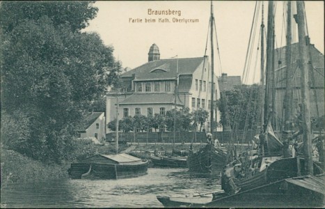Alte Ansichtskarte Braunsberg / Braniewo, Partie beim Kath. Oberlyceum