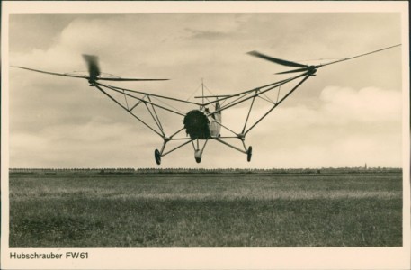 Alte Ansichtskarte Hubschrauber FW61, 