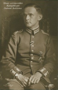 Alte Ansichtskarte Unser erfolgreicher Kampfflieger Leutnant Baldamus, 