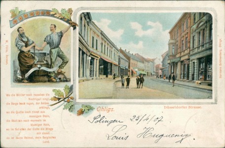 Alte Ansichtskarte Solingen-Ohligs, Düsseldorfer Strasse