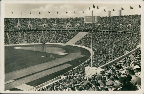 Alte Ansichtskarte Reichssportfeld, Deutsche Kampfbahn