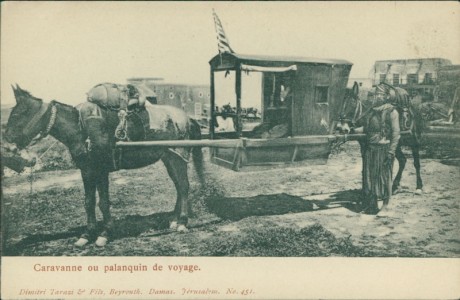 Alte Ansichtskarte Caravanne ou palanquin de voyage, Esel / donkey
