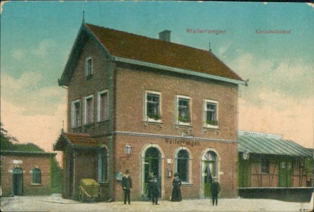 Alte Ansichtskarte Wallerfangen, Kleinbahnhof, Bahnhof