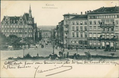 Alte Ansichtskarte Kassel, Bahnhofsstrasse