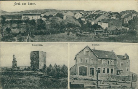 Alte Ansichtskarte Büren (Rehlingen-Siersburg), Total, Siersburg, Schule