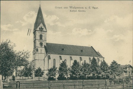 Alte Ansichtskarte Wadgassen, Kathol. Kirche