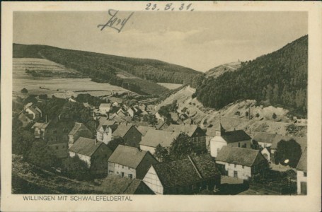 Alte Ansichtskarte Willingen (Upland), Willingen mit Schwalefeldertal