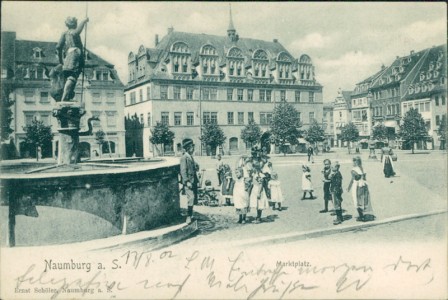 Alte Ansichtskarte Naumburg (Saale), Marktplatz