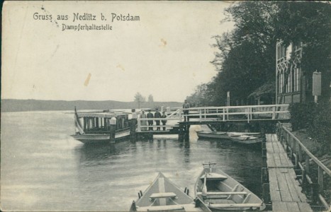 Alte Ansichtskarte Potsdam-Nedlitz, Dampferhaltestelle