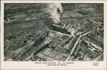 Alte Ansichtskarte Völklingen-Fenne, Régie des mines de la Sarre, Centrale de Fenne / Kraftwerk Fenne