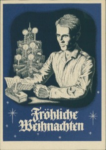 Alte Ansichtskarte Fröhliche Weihnachten, Herausgegeben vom Luftgaukommando VI, Entwurf: Gefr. Gocke
