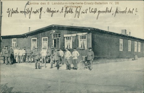Alte Ansichtskarte Gardelegen, Kandine des 8. Landsturm-Infanterie-Ersatz-Bataillon IV. 26