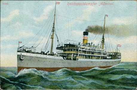 Alte Ansichtskarte Reichspostdampfer Admiral, 