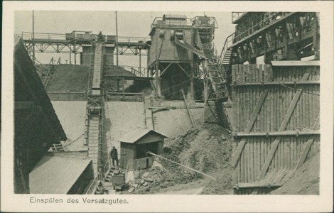 Alte Ansichtskarte Unser Oberschlesien, Die Grube. Einspülen des Versatzgutes