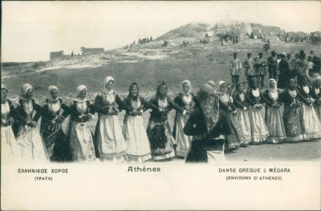 Alte Ansichtskarte Griechenland / Greece / Grèce, Danse Grèque à Mégara (Environs d'Athénes)