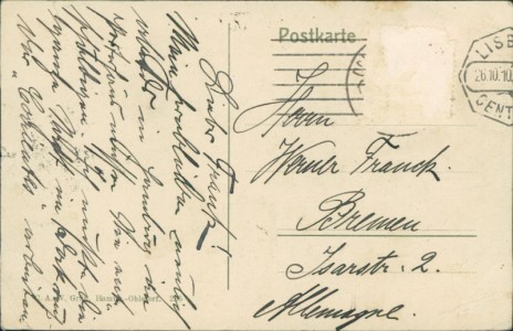 Adressseite der Ansichtskarte P. D. Santos, Dampfer, Dampfschiff, steamboat, steamer