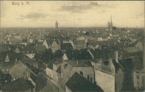 Alte Ansichtskarte Burg b. Magdeburg, Total