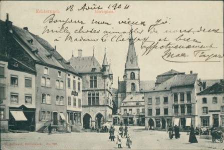 Alte Ansichtskarte Echternach, Marktplatz