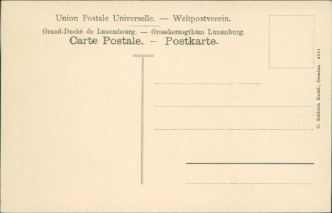 Adressseite der Ansichtskarte Luxembourg, Clausen et Parc Mansfeld