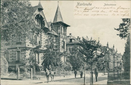 Alte Ansichtskarte Karlsruhe, Jahnstrasse