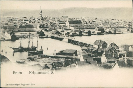 Alte Ansichtskarte Kristiansand, Broen