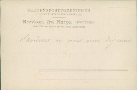 Adressseite der Ansichtskarte Nordfjord, Sandene, Gloppen