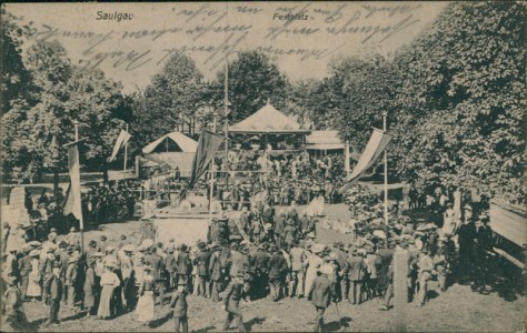 Alte Ansichtskarte Bad Saulgau, Festplatz