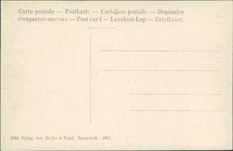 Adressseite der Ansichtskarte Kassel, Königsplatz, Markt, Markttag, Straßenbahn