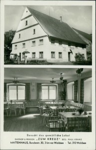 Alte Ansichtskarte Bad Waldsee, Gasthof u. Pension "Zum Kreuz", Bes. Paul Kranz