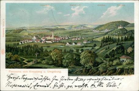 Alte Ansichtskarte Ummendorf, Biberach, Jordanbad, Panorama vom Kreuzberg u. Umgebung