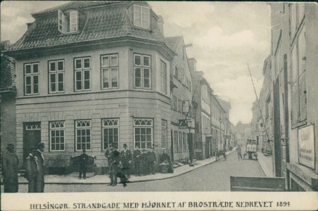 Alte Ansichtskarte Helsingør, Strandgade med Hjornet af Brostraede