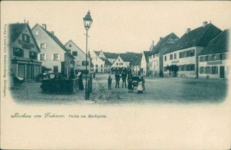 Alte Ansichtskarte Bad Buchau, Partie am Marktplatz