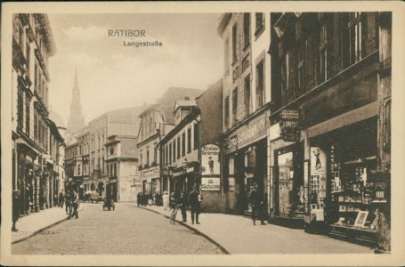 Alte Ansichtskarte Ratibor / Racibórz, Langestraße