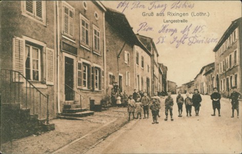 Alte Ansichtskarte Rixingen / Réchicourt-le-Château, Langestraße