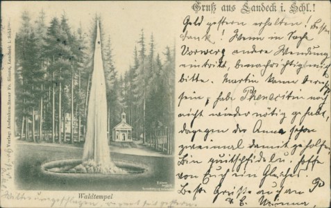 Alte Ansichtskarte Bad Landeck / Lądek-Zdrój, Waldtemppel