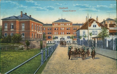 Alte Ansichtskarte Ansbach, Ulanen-Kaserne