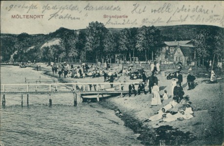 Alte Ansichtskarte Möltenort, Strandpartie