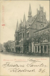 Alte Ansichtskarte Neumünster, Neues Rathaus