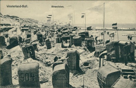 Alte Ansichtskarte Westerland-Sylt, Strandleben