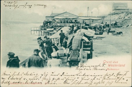 Alte Ansichtskarte Westerland-Sylt, Hochwasser