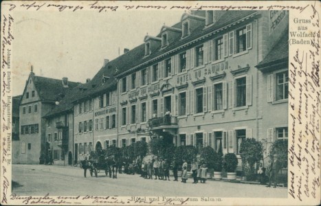 Alte Ansichtskarte Wolfach, Hotel und Pension zum Salmen