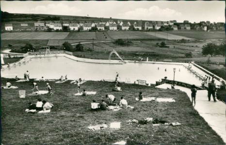 Alte Ansichtskarte Hünfeld, Schwimmbad