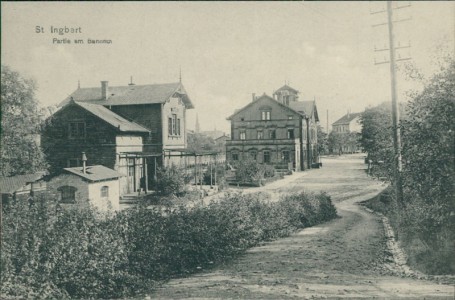 Alte Ansichtskarte St. Ingbert, Partie am Bahnhof