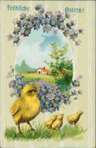 Alte Ansichtskarte Fröhliche Ostern, Küken